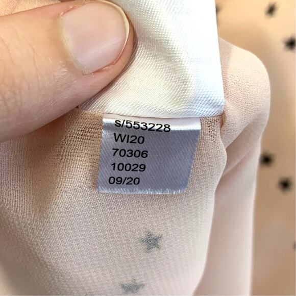 Ann Taylor Polka Dot Star Print Drapey Cami Women's Sz S Pale Pink Casual Glam - Picture 6 of 7